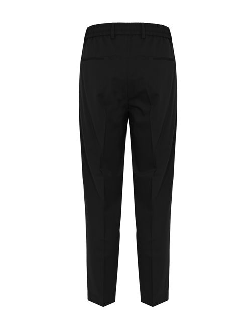 Pantalone in misto lana e viscosa tecnica con coulisse Nero DANIELE ALESSANDRINI | DA1FW26P005101